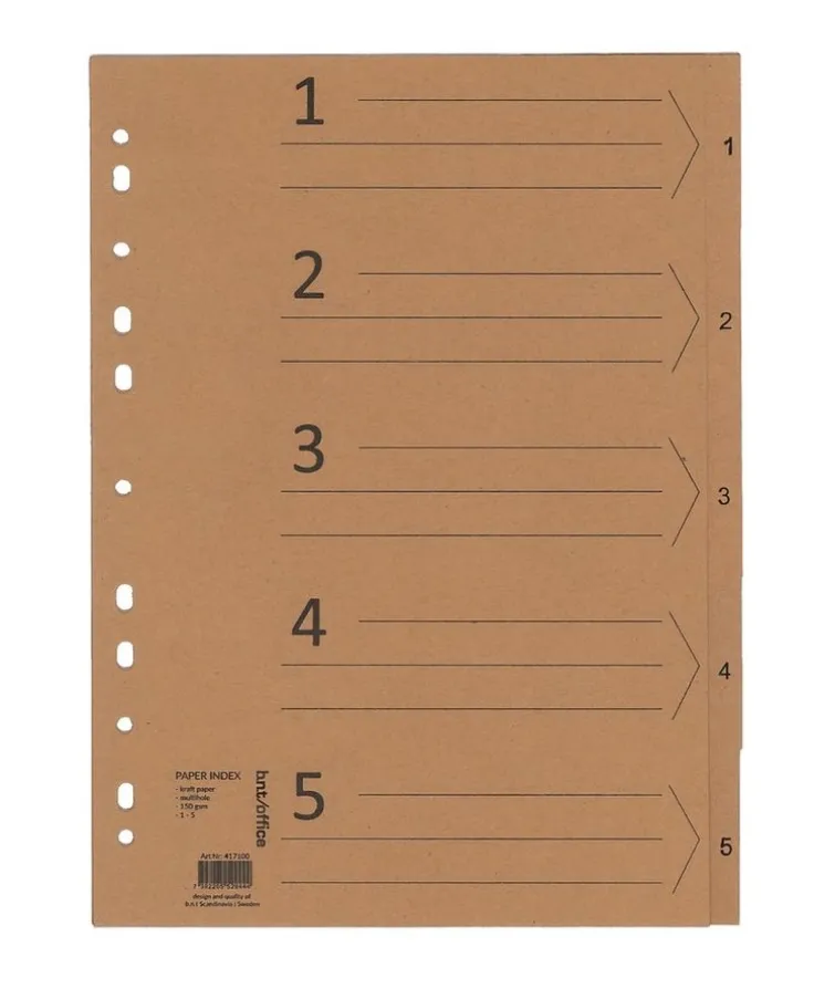 Register A4 1-5 150g kraftpapper