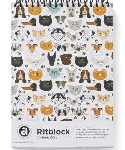 Ritblock A5 100g 70bl Katt & Hund