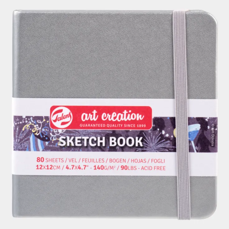 Skissbok 12x12cm Art Creation silver