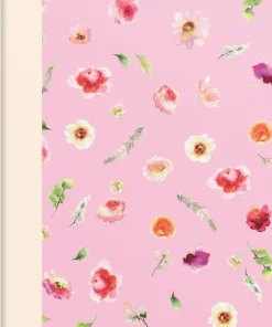 Skrivhäfte A6 linjerad Elin blomma rosa