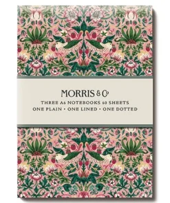 Skrivhäfte A6 3-pack - William Morris : Strawberry Thief Blush