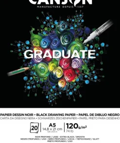Teckningsblock A5 Graduate Black Paper 120g 20 blad