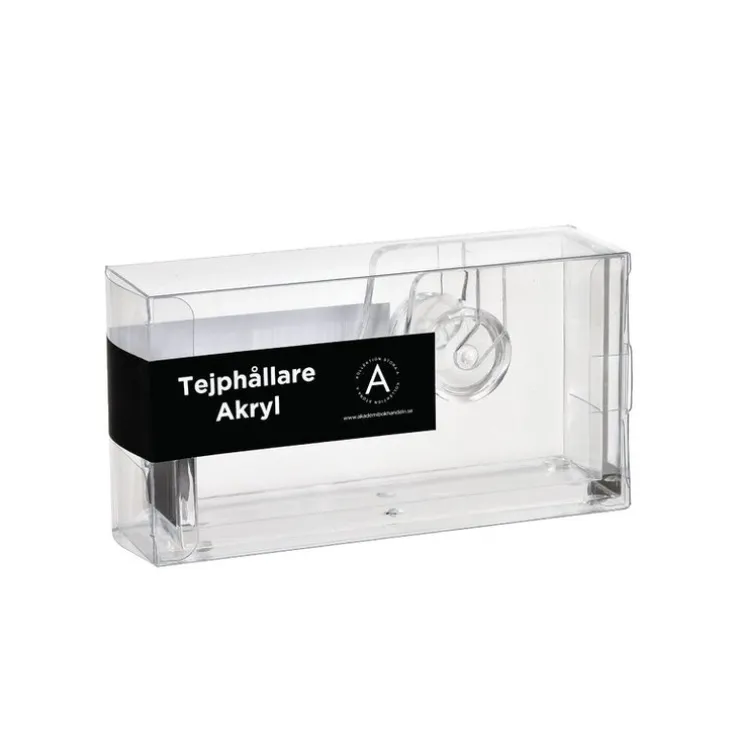 Tejphållare akryl transparent svart