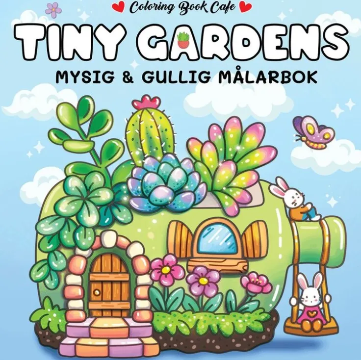 Tiny Gardens. Mysig och gullig Cozy Coloring målarbok från Coloring Book Cafe