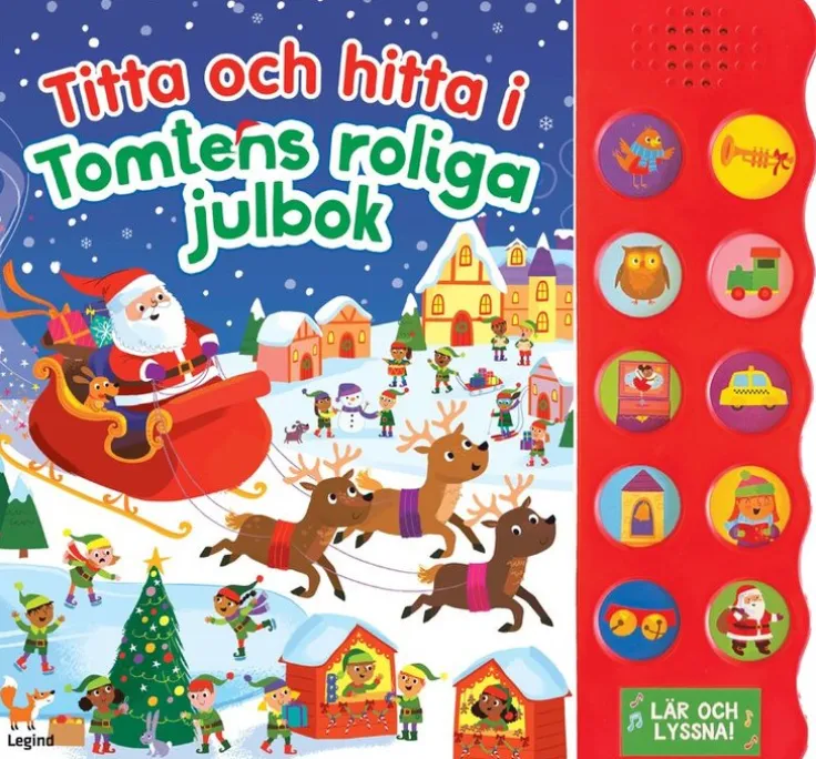 Titta och hitta i Tomtens roliga julbok : med 10 ljudknappar