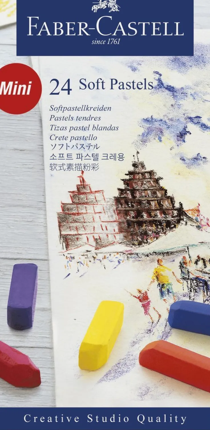 Torrpastellkrita Faber-Castell Creative halvlängd 24 färger
