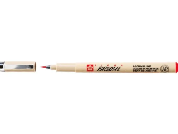 Tuschpenna Pigma Brush röd