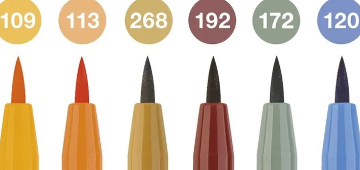 Tuschpenna PITT Artist Pen Brush 6-pack höstfärger