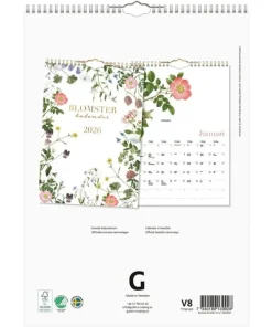 Väggkalender 2026 Blomster A4