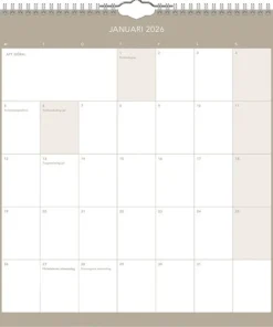 Väggkalender 2026 Clean