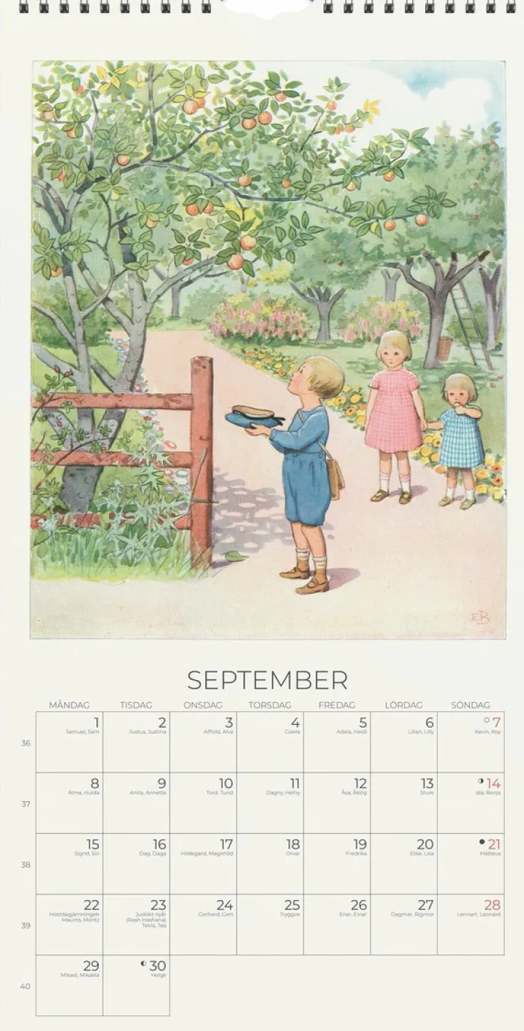 Väggkalender 2025 Elsa Beskow Årets saga