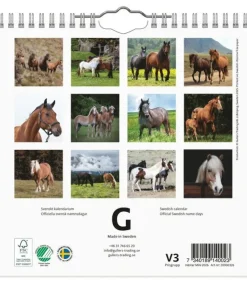 Väggkalender 2026 Hästar Mini