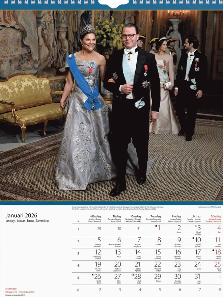 Väggkalender 2026 Kungafamiljen