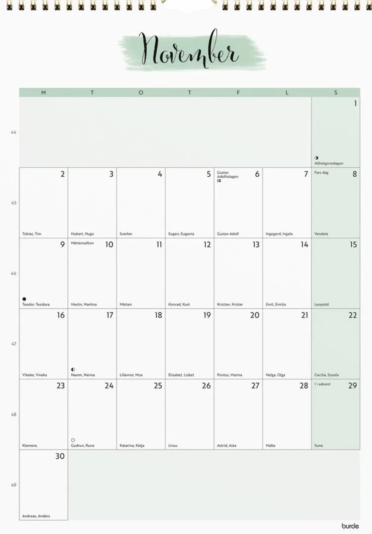 Väggkalender 2026 Life Organizer