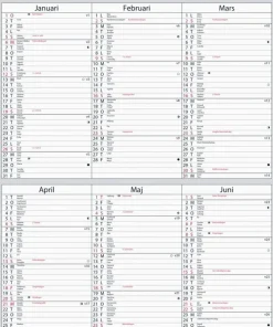 Väggkalender 2025 Årsplan