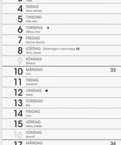 Väggkalender 2026 Simple