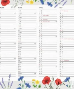 Väggkalender 2026 Väggblad Blomster