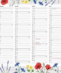 Väggkalender 2025 Väggblad Blomster